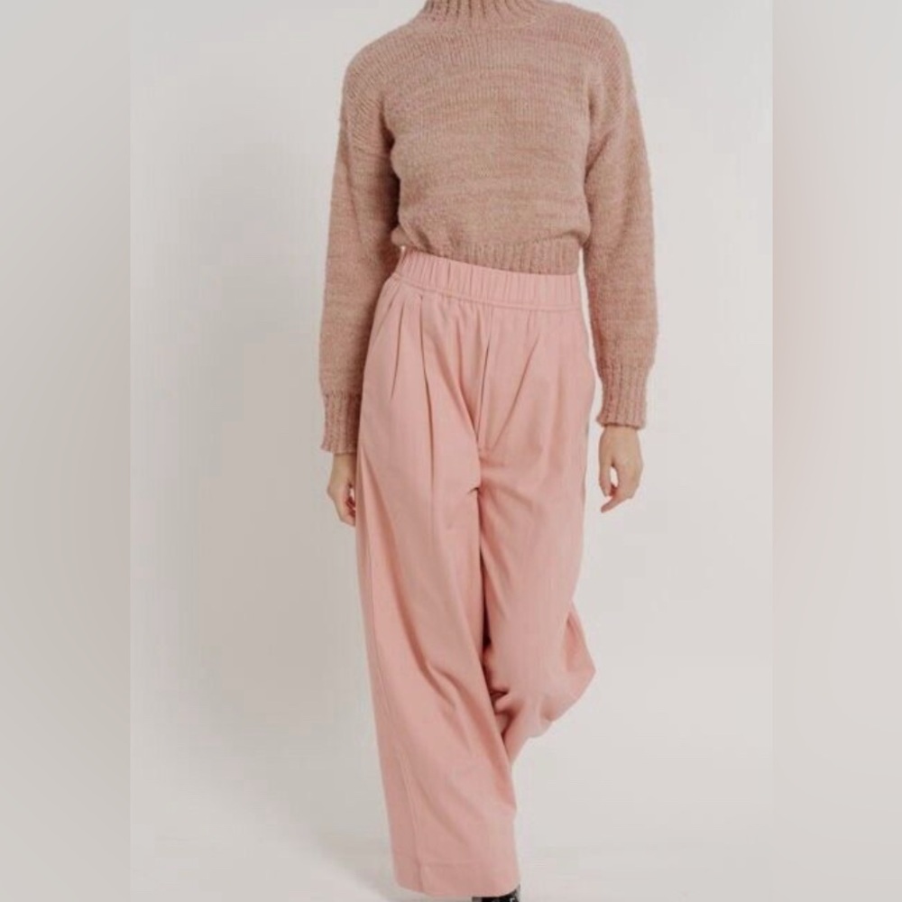 Laude the Label Pink Wide-Leg Linen Pants